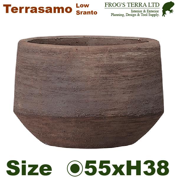 テラサモ ロースラント Terrasamo 55（直径55cm×H38cm）（底穴あり ハンドメイド 土もの 陶器鉢 テラコッタ プランター 園芸 素焼 ポット） | 
