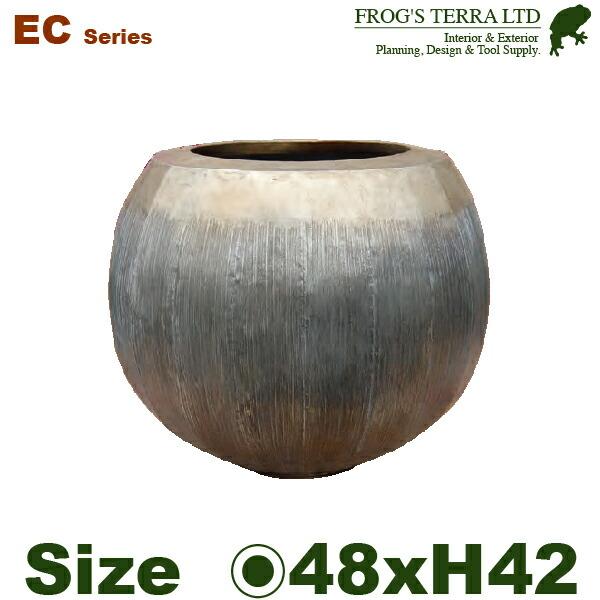 EC EC75B 鉄製 フラワーベース 花器 鉄器（直径48cm×H42cm）（底穴なし）（鉄製）（壺/鉢） | 