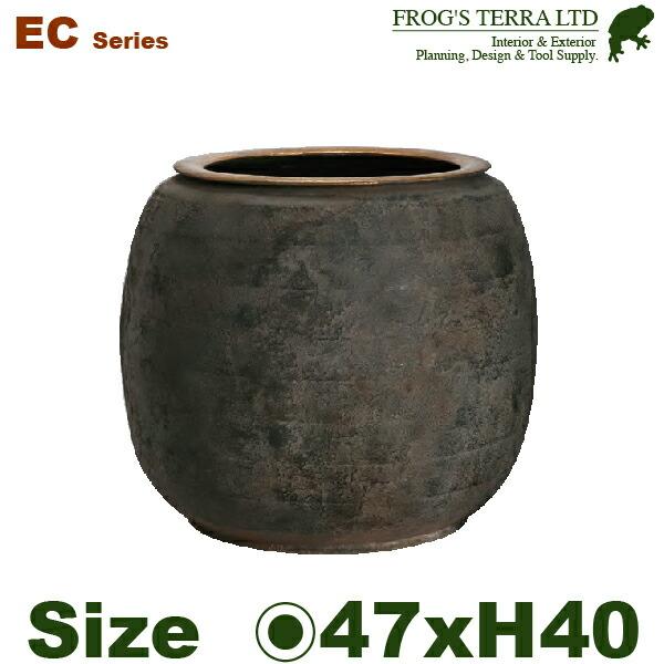 EC EC85D 鉄製 フラワーベース 花器 鉄器（直径47cm×H40cm）（底穴なし）（鉄製）（壺/鉢） | 