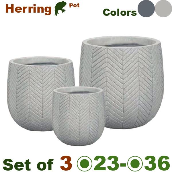 ヘリング バルーン SML SET（S直径24cmxH22cm/M直径29.5cmxH29cm/L直径35cmxH36.5cm）（底穴あり）（セメントファイバー）（プランター/ポット/鉢） |  | 01