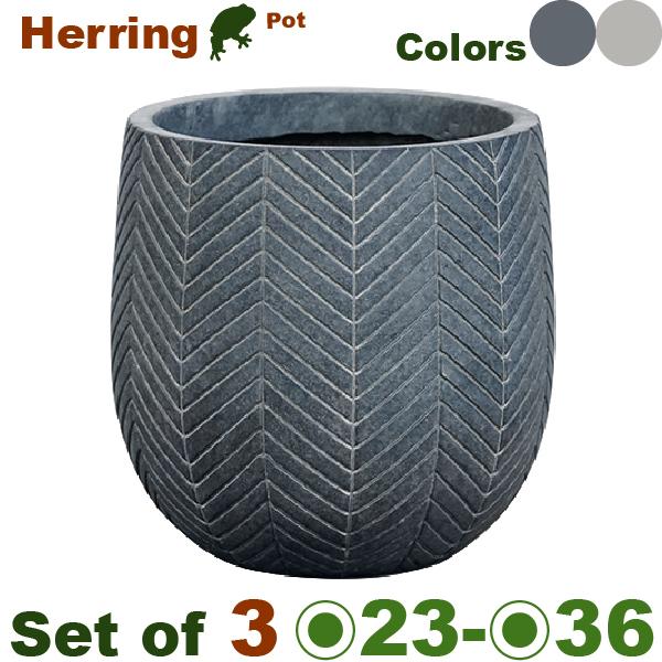 ヘリング バルーン SML SET（S直径24cmxH22cm/M直径29.5cmxH29cm/L直径35cmxH36.5cm）（底穴あり）（セメントファイバー）（プランター/ポット/鉢） |  | 02