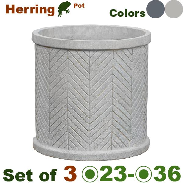 ヘリング シリンダー SML SET（S直径23cmxH23cm/M直径29cmxH29cm/L直径36cmxH36cm）（底穴あり）（セメントファイバー）（プランター/ポット/鉢） |  | 02