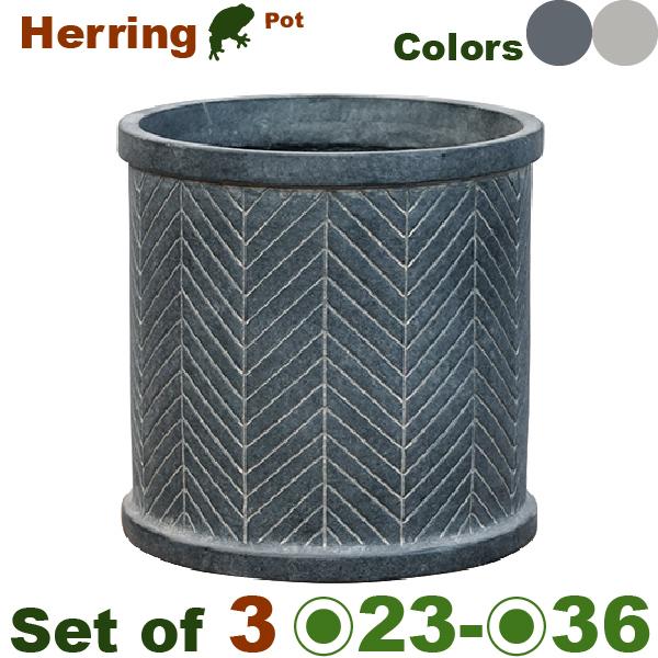 ヘリング シリンダー SML SET（S直径23cmxH23cm/M直径29cmxH29cm/L直径36cmxH36cm）（底穴あり）（セメントファイバー）（プランター/ポット/鉢） |  | 03