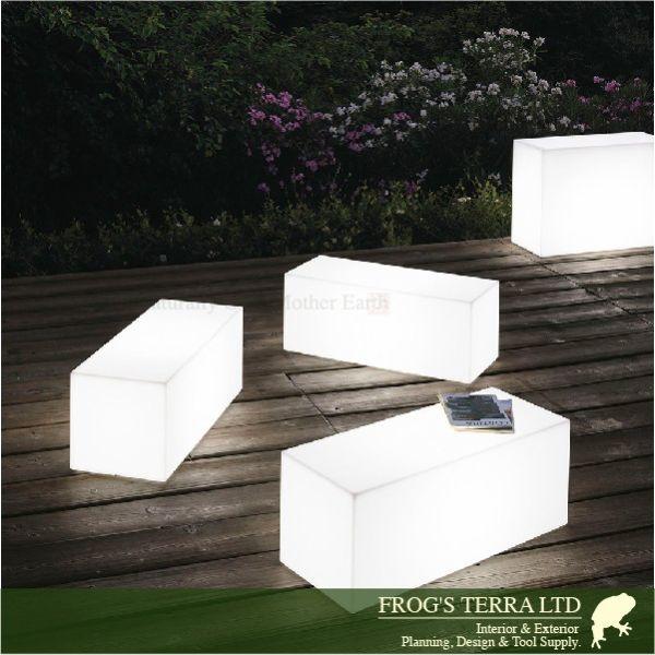 MB カセッタキューブスツール ライト付 100 ER-2550L (W100cm×D40cm×H40cm）（euro3plast/屋内/屋外照明）（ポリエチレン樹脂）（プランター）_2