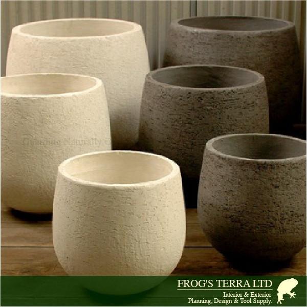 エコストーン  ラウンド  M  F1806（直径36cm×H34cm）（セメントファイバー/ファイバークレイ）（植木鉢/鉢カバー）（底穴なし/室内向き） |  | 01