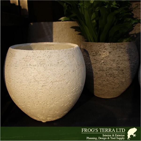 エコストーン ボール 2個セット S F1808（直径16cm×H14cm）（セメントファイバー/ファイバークレイ）（植木鉢/鉢カバー）（底穴なし/室内向き） |  | 01