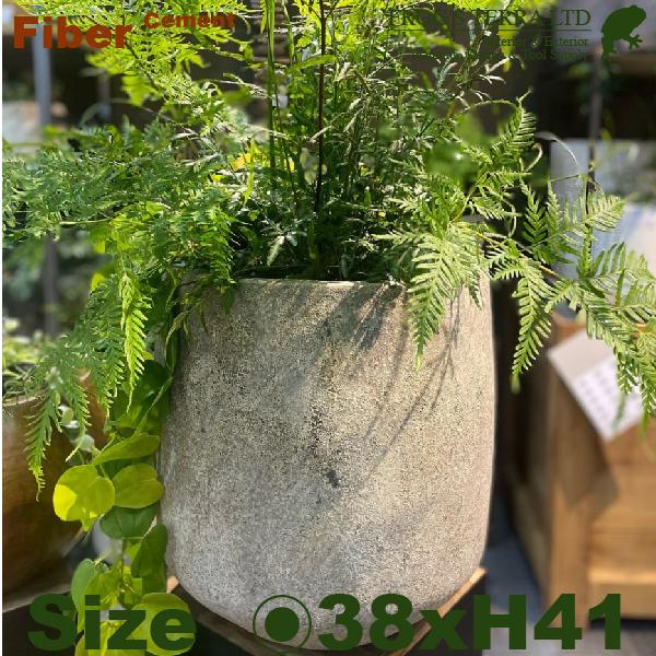 セメントポット F4800（直径38cm×H41cm）（セメントファイバー/ファイバークレイ）（植木鉢/鉢カバー）（底穴あり/寒冷地不可） | 