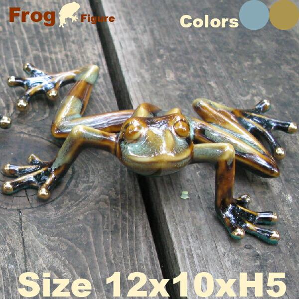 陶製　カエルの置物　直輸入品　Aタイプ　グリーンと黄緑系２種 | 
