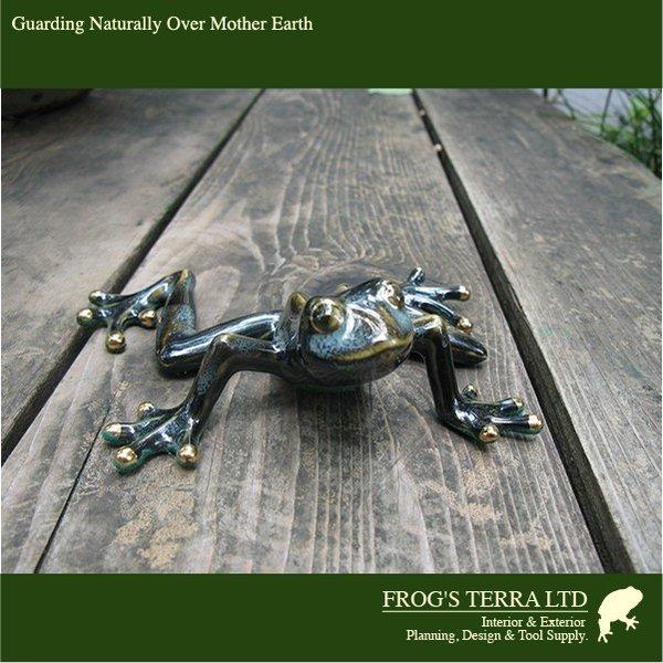 陶製　カエルの置物　直輸入品　Aタイプ　グリーンと黄緑系２種 |  | 01