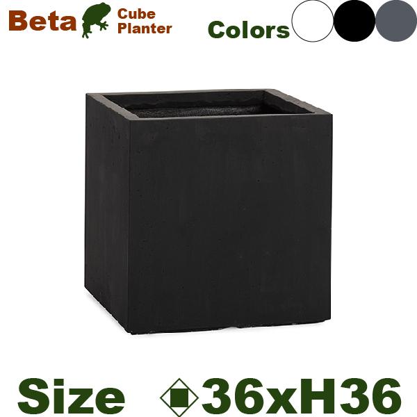 【法人宛限定商品】ベータ キューブ プランター ファイバークレイ S（口36cm×H36cm）（底穴あり）軽量 カフェ 店舗装飾 オフィス プロの画像