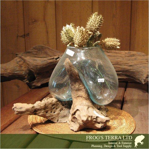 流木ガラスベース（一点もの）（現品販売）（ガーデングッズ）（レアもの） |  | 04