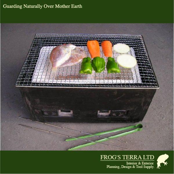 【受注生産品】手造長角コンロ 七輪 Lサイズ（W44cm）SU0011（炭火焼 焼き台 炉 コンロ 燃焼器具） |  | 01