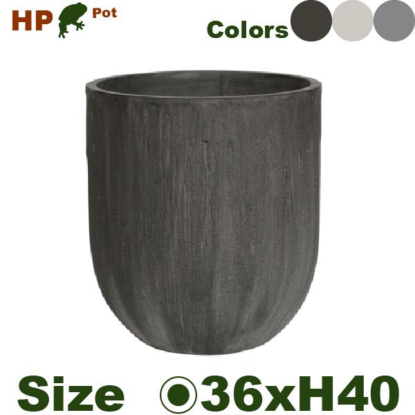 【屋外対応】MH ポリレジン プランター  HP01-36 Fクレイ（直径36cm×H40cm）（底穴なし/あり）ポリストーンファイバー | 