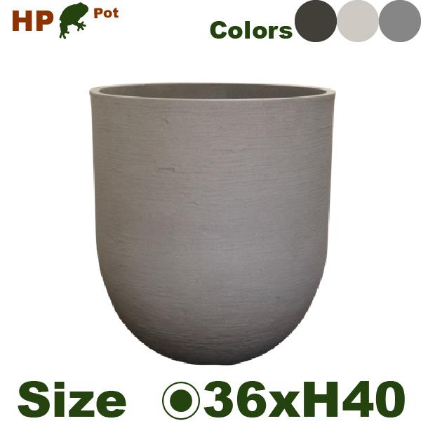 【屋外対応】MH ポリレジン プランター  HP01-36 Fクレイ（直径36cm×H40cm）（底穴なし/あり）ポリストーンファイバー |  | 02