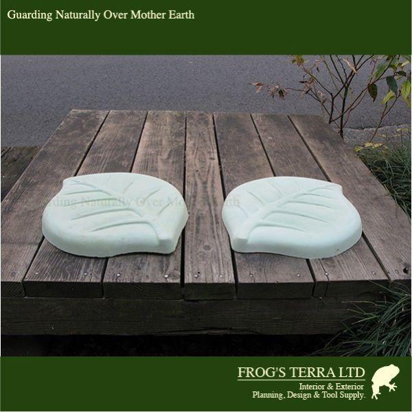 葉っぱ型ステッピングストーン 左右セット2枚組 送料実費（テラコッタ グリーン イエロー ピンク ホワイト）　飛び石 リーフ オリジナル 園路 小径 ステップ |  | 03