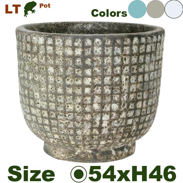 【屋外対応】MH LT パターンラウンド L（直径54cm×H46cm）（底穴あり 尺鉢対応 土もの 陶器鉢 テラコッタ プランター 園芸 ラチス加工 ポット）_1