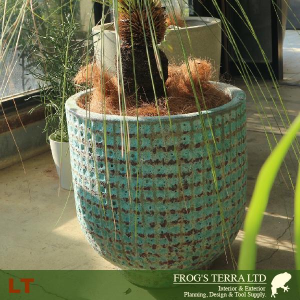 LT パターンラウンド L（直径54cm×H46cm）（底穴あり 尺鉢対応 土もの 陶器鉢 テラコッタ プランター 園芸 ラチス加工 ポット） |  | 03
