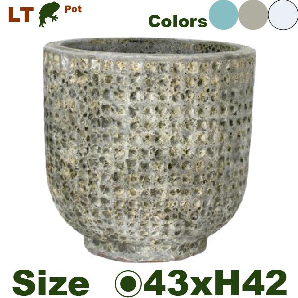【屋外対応】MH LT パターンラウンド M（直径45cm×H43cm）（底穴あり 尺鉢対応 土もの 陶器鉢 テラコッタ プランター 園芸 ラチス加工 ポット） |  | 01