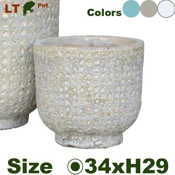LT パターンラウンド S（直径34cm×H29cm）（底穴あり 土もの 陶器鉢 テラコッタ プランター 園芸 ラチス加工 ポット）の画像