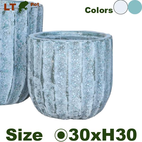 LT ラインラウンド S（直径30cm×H30cm）（底穴あり 土もの 陶器鉢 テラコッタ プランター 園芸 ラチス加工 ポット）の画像