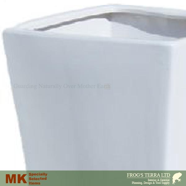 MJ 角型切立 SM2個セット（S:口26cm×H34cm/M:口31cm×H36cm）（底穴あり）（半磁器製）（イコミ製法）の画像