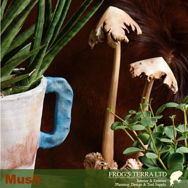 マッシュルーム  Mush2 2頭2セット（W11cm×H33cm）（木製）（オブジェ/オーナメント）（キノコ/ウッド/Mushroom） |  | 02