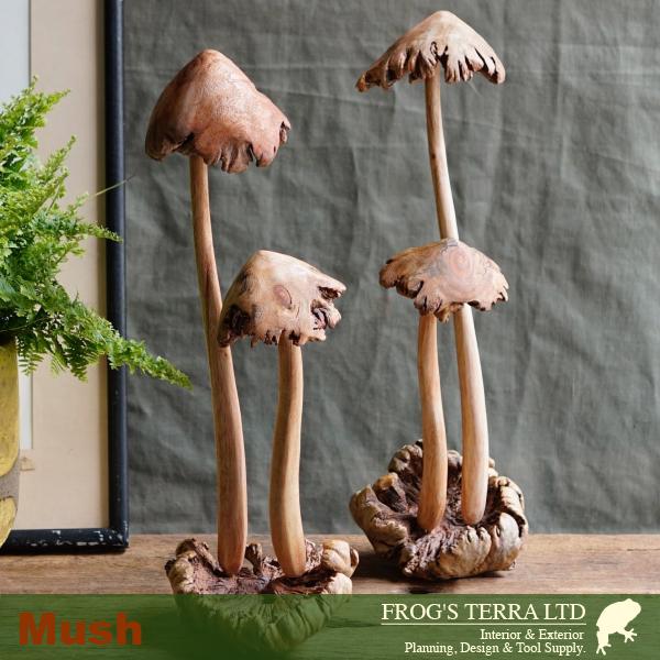 マッシュルーム  Mush2 2頭2セット（W11cm×H33cm）（木製）（オブジェ/オーナメント）（キノコ/ウッド/Mushroom） |  | 03