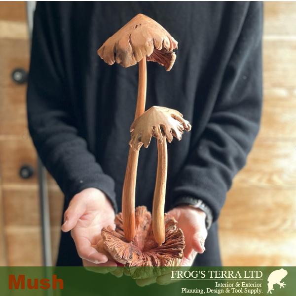 マッシュルーム  Mush2 2頭2セット（W11cm×H33cm）（木製）（オブジェ/オーナメント）（キノコ/ウッド/Mushroom） |  | 04