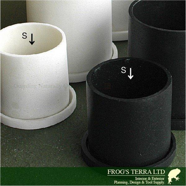 パウダーストーン・シリンダー・S・P8101・６個セット（直径10cm×H10cm）（パウダーストーン）（植木鉢/鉢カバー）（底穴あり/受皿付） |  | 01