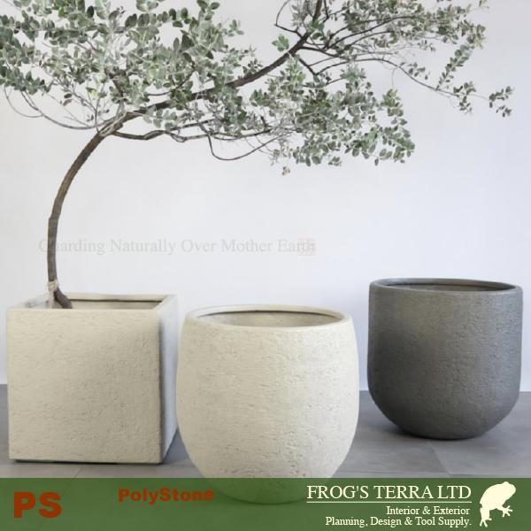【屋外対応】MH ポリストーン ラフキューブ  PS14-40（口40cm×H40cm）（尺鉢対応）（底穴あり）Fクレイ |  | 02
