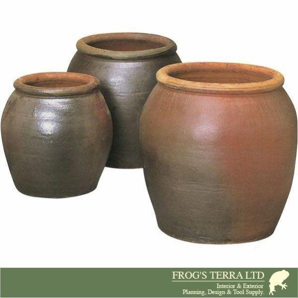 睡蓮壷鉢  R-07A  XL（直径65cm×H65cm）（水鉢/スイレン鉢/ビオトープ）（メダカ鉢/金魚鉢/水生植物/はす鉢）(和風/陶器/こげ茶/アジアン） |  | 02