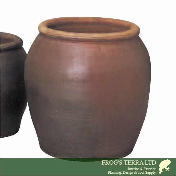 睡蓮壷鉢  R-07A  XL（直径65cm×H65cm）（水鉢/スイレン鉢/ビオトープ）（メダカ鉢/金魚鉢/水生植物/はす鉢）(和風/陶器/こげ茶/アジアン） |  | 03