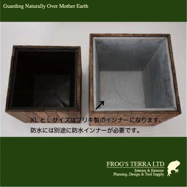 【法人宛限定商品】リサイクルウッド キューブ 木製 パイン  RE-302X51E（ロ51cm×H51cm）（底穴なし）鉢カバー 室内用 観葉植物用 店舗用 商業施設の画像