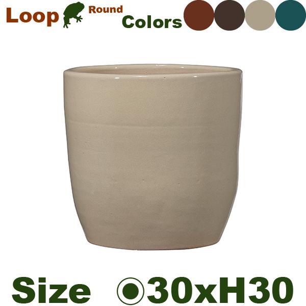 【屋外対応】MM ループ ラウンド Loop 32（直径30.5cm×H30cm）（底穴あり）（陶器製） |  | 02