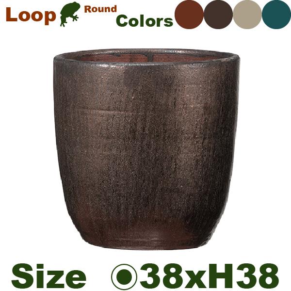 【屋外対応】MM ループ ラウンド Loop 40（直径38cm×H38.5cm）（底穴あり）（陶器製） |  | 02
