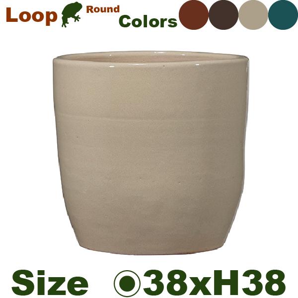 【屋外対応】MM ループ ラウンド Loop 40（直径38cm×H38.5cm）（底穴あり）（陶器製） |  | 03