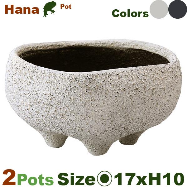 はなのさと S 同色2個セット（直径17.5cm×H10cm）（底穴あり）（陶器製）（寄植/盆栽/多肉/花の里） |  | 01