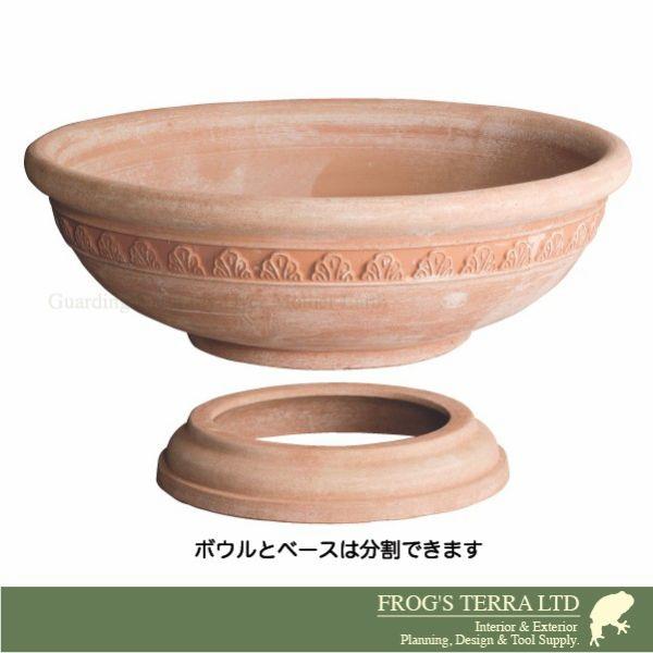 【法人宛限定商品】トスカーナ  リーフボウル  L（直径120cm×H55cm）（底穴あり/ベース付）（ハンドメイド/イタリア/テラコッタ/寒冷地仕様）の画像