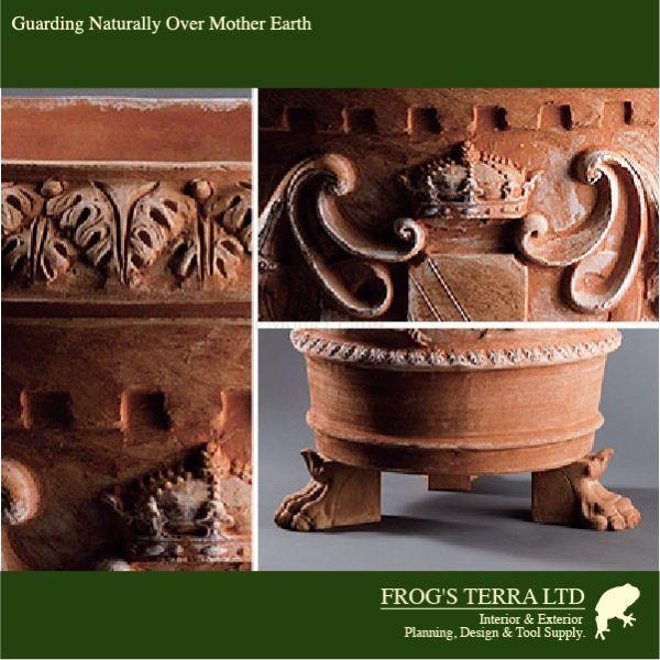 トスカーナ ライオンポットフット（W14cm×D23cm×H15cm）（ハンドメイド/イタリア/テラコッタ/寒冷地仕様） |  | 01