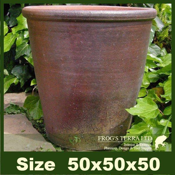 丸つば長鉢  TD-152LL  LL（直径50cm×H50cm）（備前/塩焼）（侘び/さび/モダン）(和風/陶器/こげ茶/アジアン） |  | 02