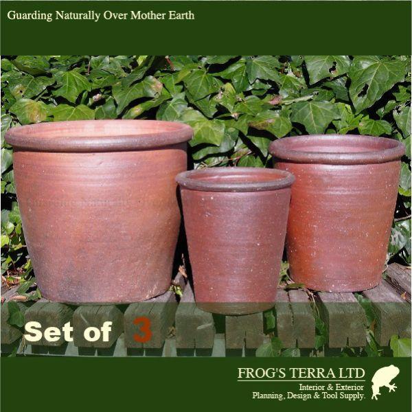 寸胴鉢・3個セット・TD-650・S/M/L（10号/12号/16号）（備前/塩焼）（料亭/侘び/さび/モダン）(和風/陶器/こげ茶/アジアン） | 