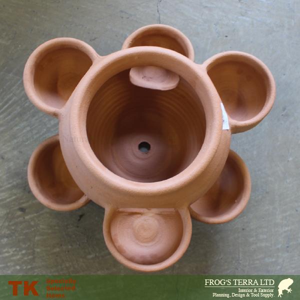 ストロベリーポット 6ポケット（直径34cm×H32cm）（底穴あり）（素焼製）（プランター/ポット） |  | 01