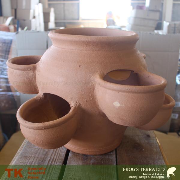 ストロベリーポット 6ポケット（直径34cm×H32cm）（底穴あり）（素焼製）（プランター/ポット） |  | 03