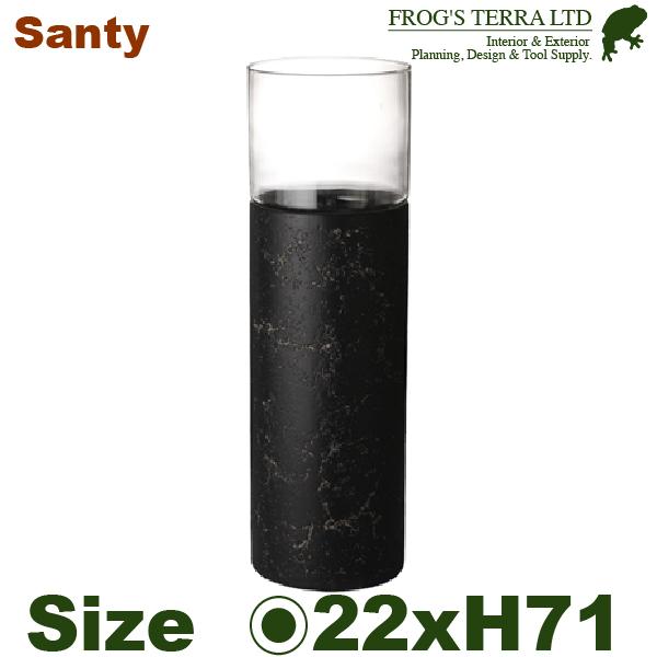 サンティ M（直径22cmxH71cm）（底穴なし）（セメントファイバー/ガラス）（プランター/花器） | 