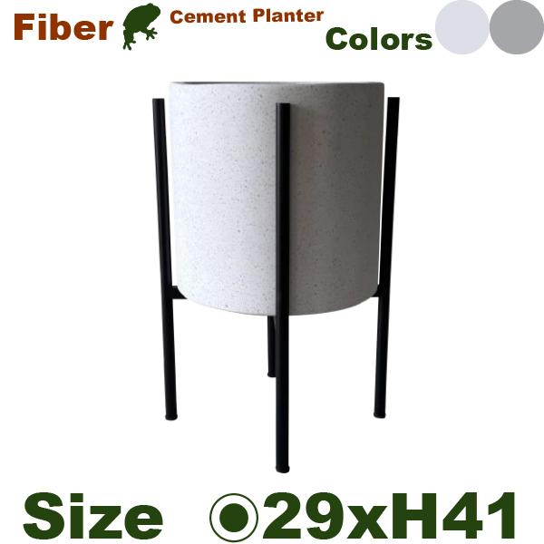 VT スタンド付シリンダー VT31M（直径29cm×H41cm）（底穴あり）セメント ファイバー プランター ポット 観葉鉢 鉢 園芸 |  | 01