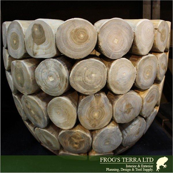 鉢カバー・木製・チークウッドプランター W4706（直径47cm×H44cm）（底穴なし）（プランター/植木鉢/鉢/ポット）（寄せ植え/観葉植物用） |  | 03