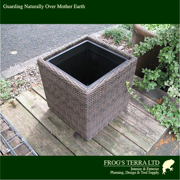 ウィッカーポット・キューブ・M・WP-003WC41E・インナーポット付・ウィーブンポット（ロ41cm×H41cm）（尺鉢不可）（底穴なし）（観葉植物用/プランター） |  | 01