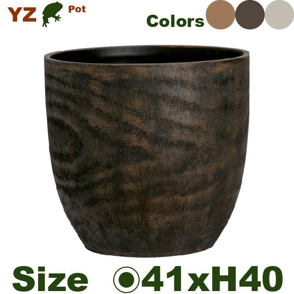 YZ02 ウッドレジン 14号（直径41cm×H40cm/14号）（底穴なし）（レジン/木目調）（プランター/ポット） |  | 01