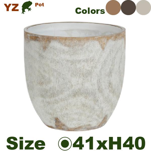 YZ02 ウッドレジン 14号（直径41cm×H40cm/14号）（底穴なし）（レジン/木目調）（プランター/ポット） |  | 02