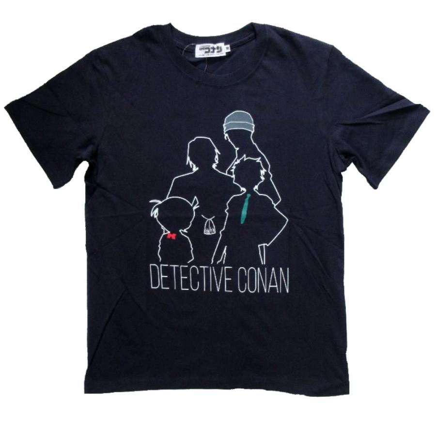 名探偵コナン アニメ キャラ 影絵 プリント 柄 半袖 Tシャツ アメカジ